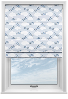 Flying Ace, Clear Sky - Twist&Fit Roman Blind